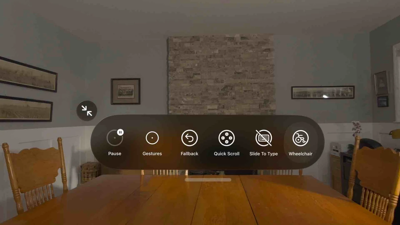 Apple Vision Pro wheelchair control interface using eye tracking