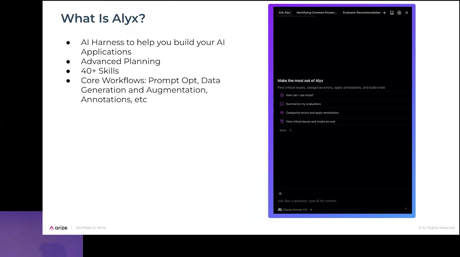 Alyx overview slide from AI Engineer talk