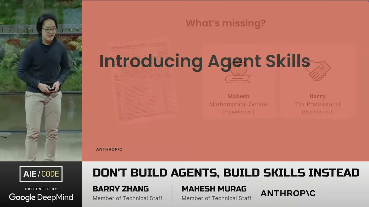 Slide introducing Agent Skills as the missing expertise layer