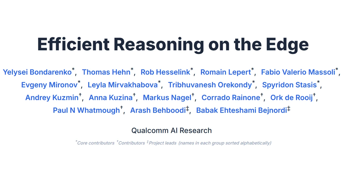 Efficient Reasoning on the Edge official thumbnail showing efficient mobile LLM reasoning