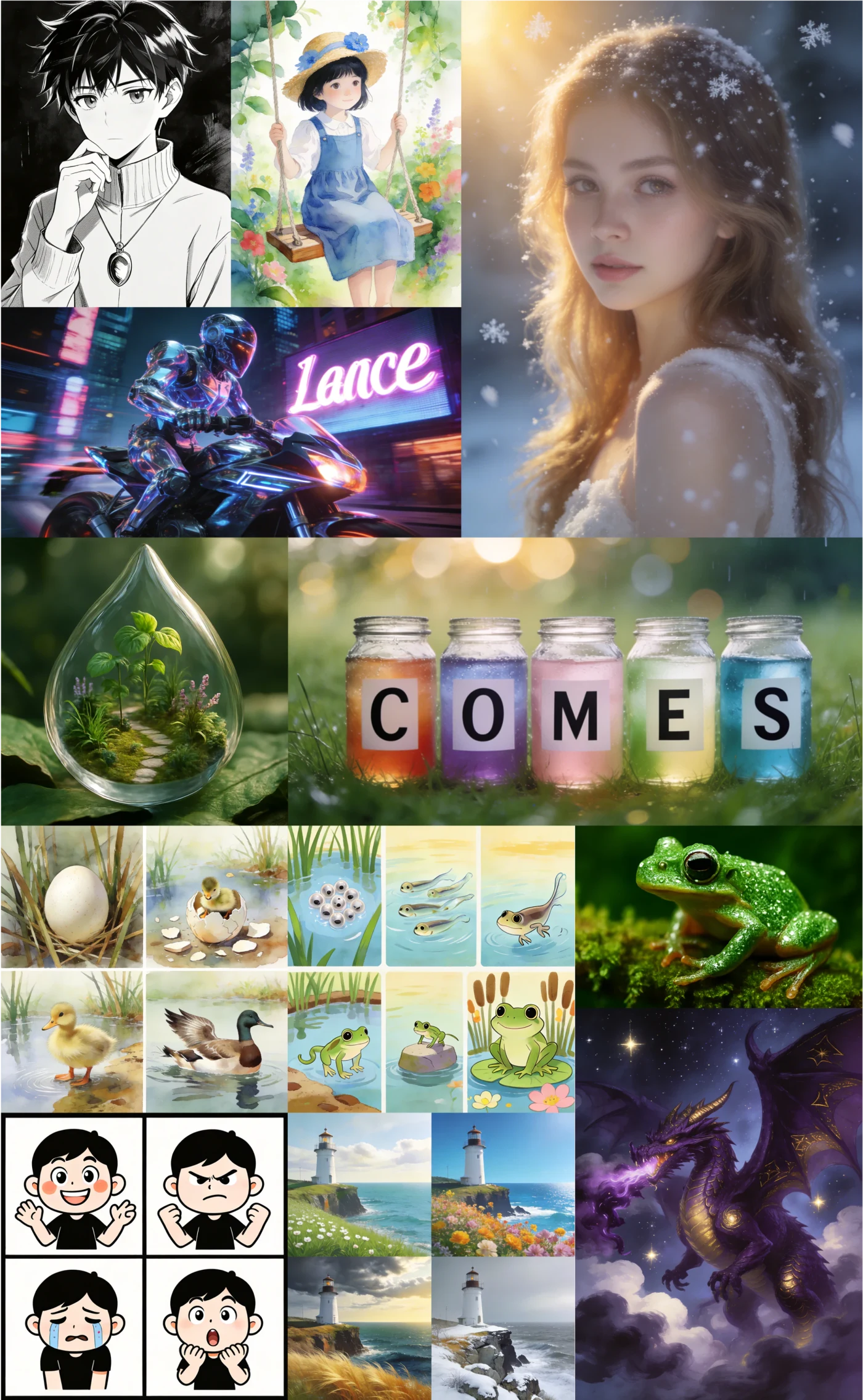 Lance text-to-image official showcase examples