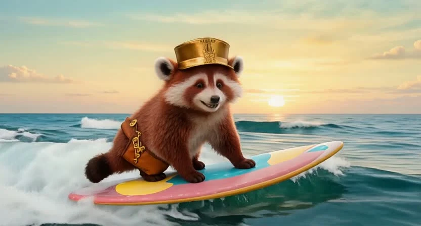 Official Lance text-to-video preview with surfing red panda