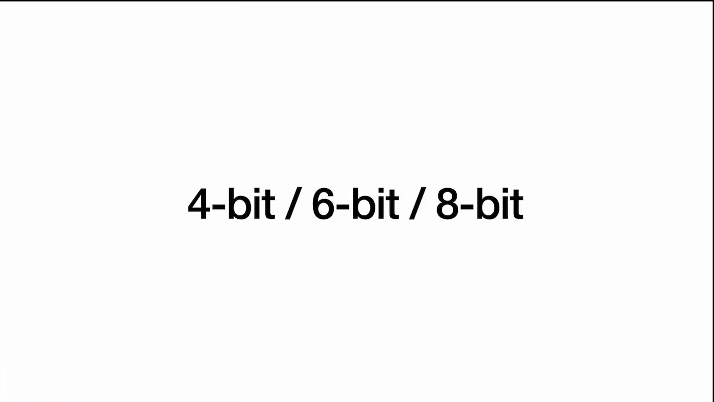 Slide showing 4-bit / 6-bit / 8-bit quantization choices for running LLMs on iPhone