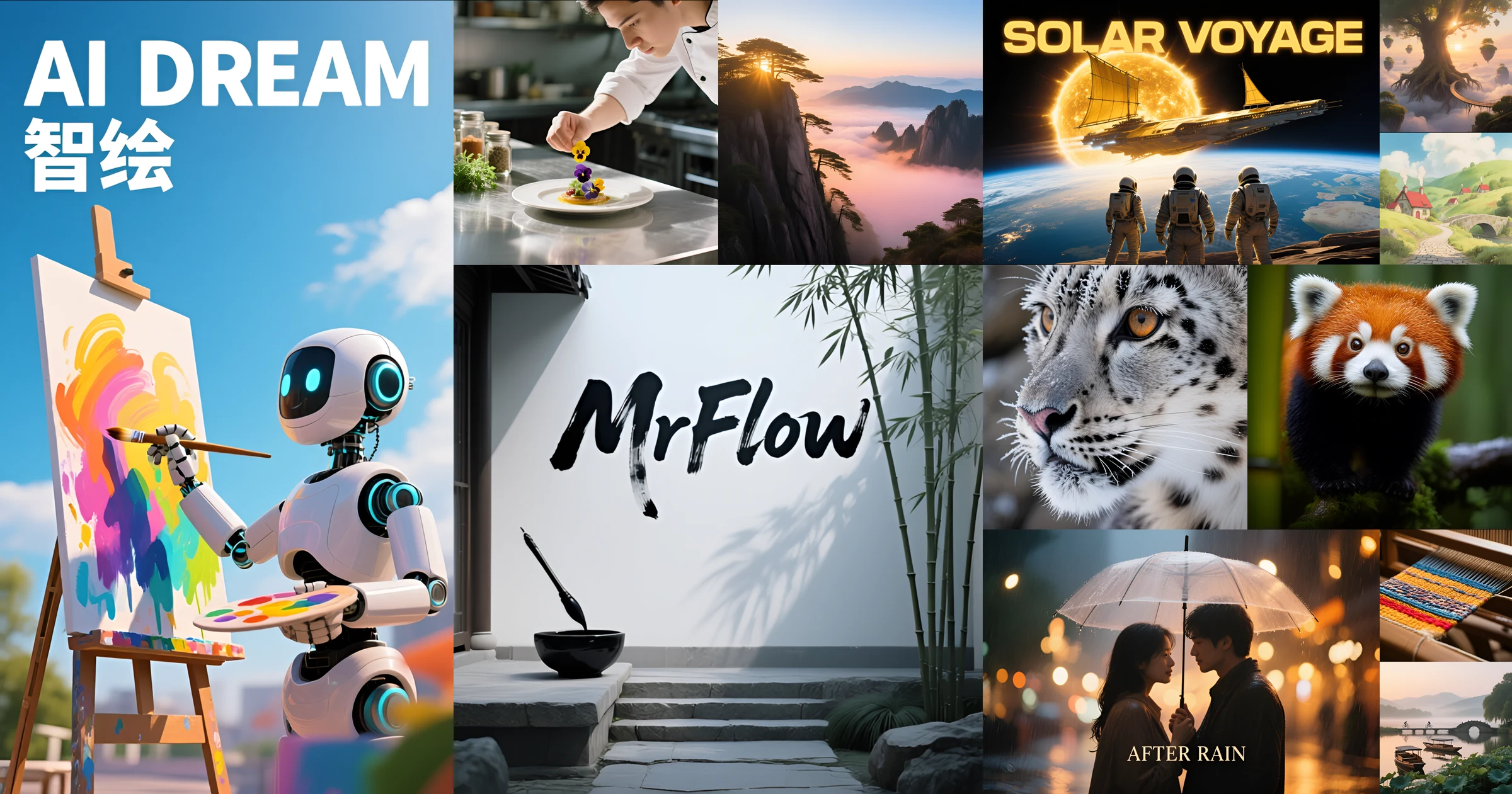 Qwen-Image generation examples produced with MrFlow 12plus1