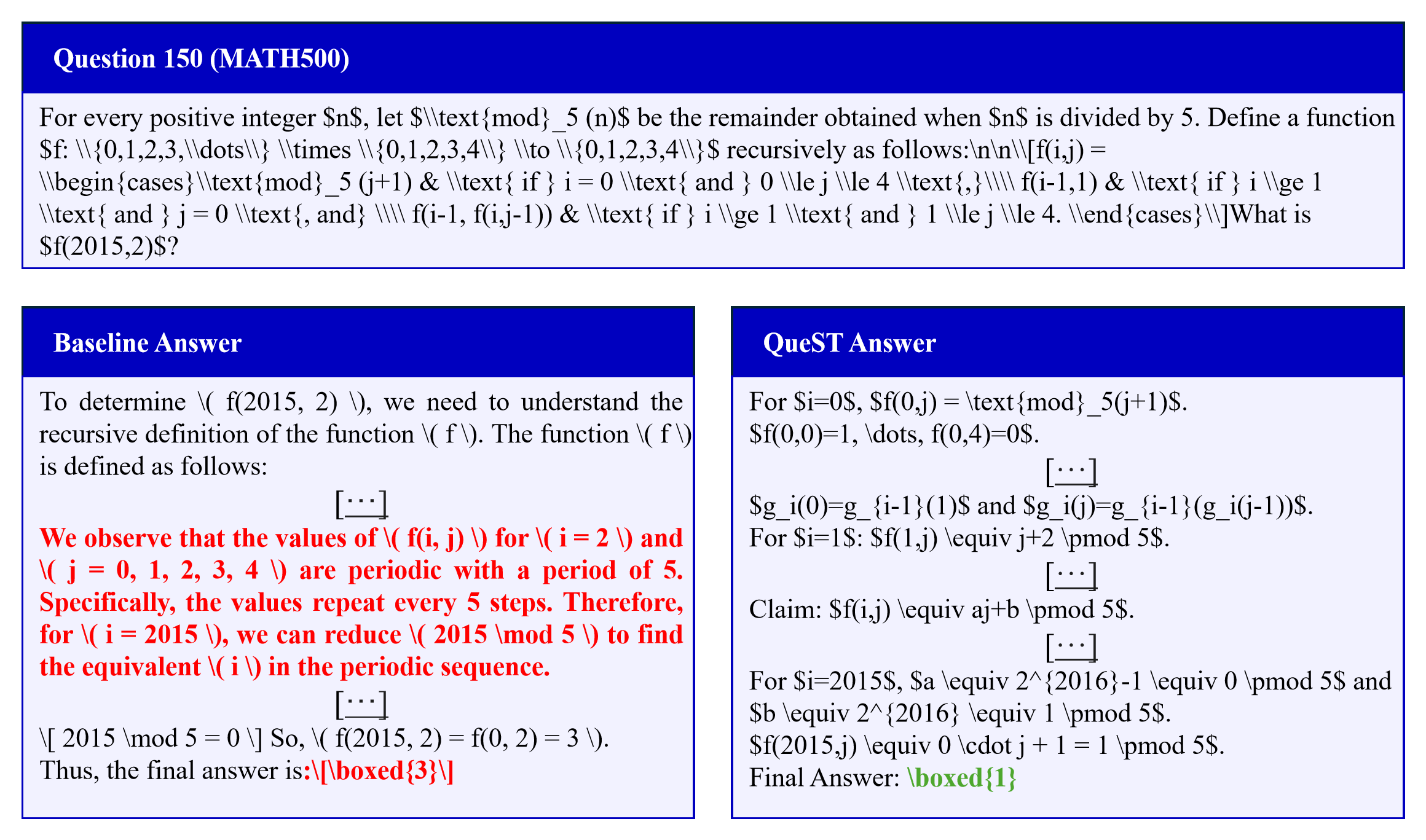 QueST test-time correction example where the adapted model recovers the correct solution