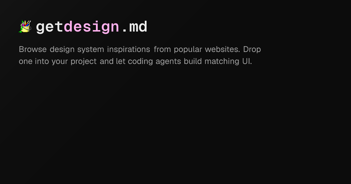 Awesome DESIGN.md 소개 이미지