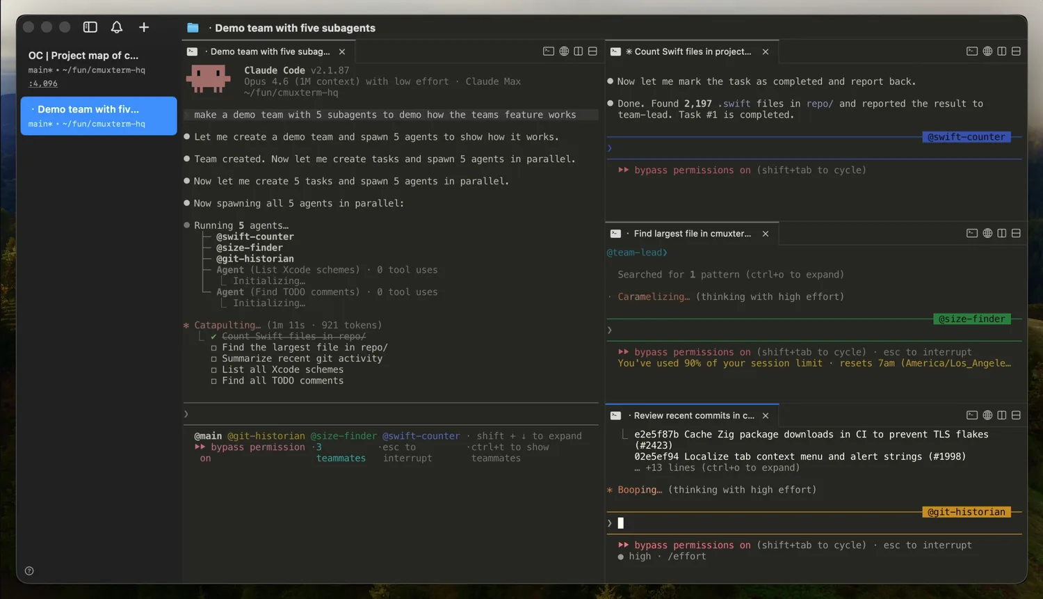 cmux Claude Code Teams split