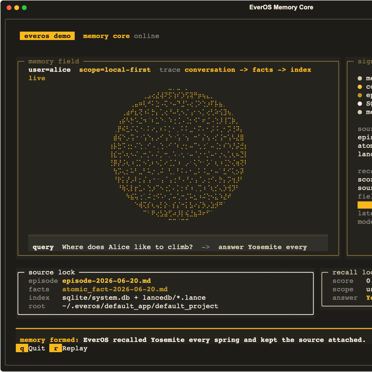 EverOS demo TUI