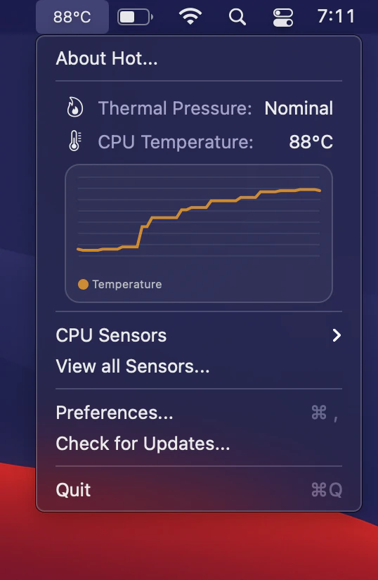 Hot Apple Silicon menu