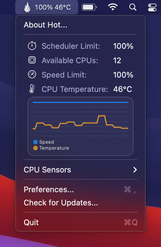 Hot Intel menu