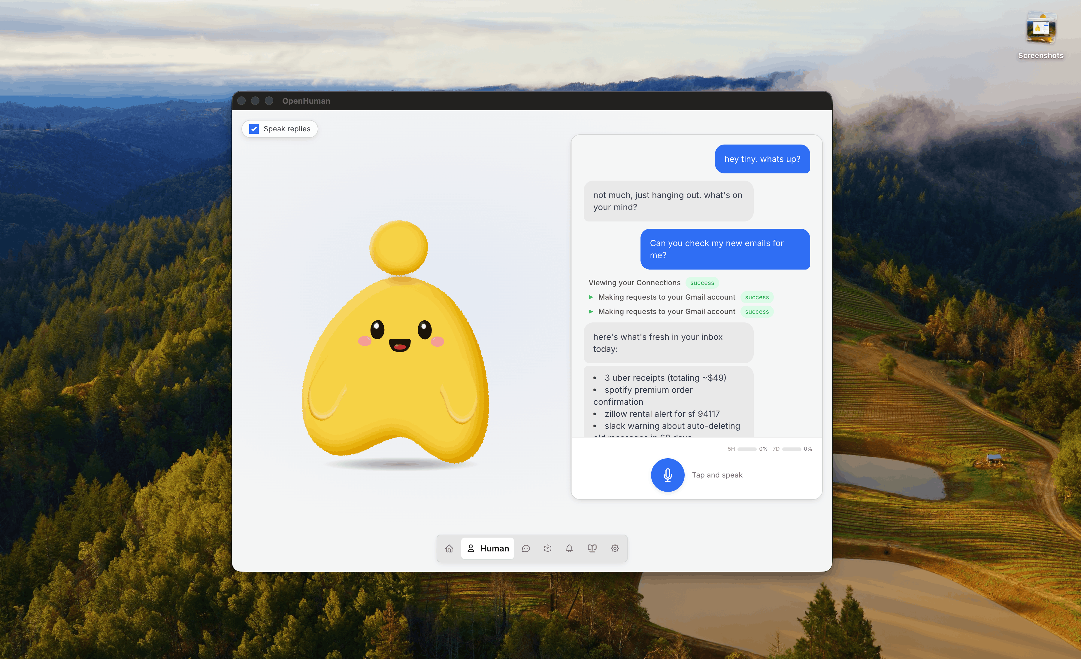 OpenHuman desktop demo